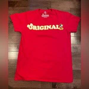 Disney Red 'Original' Graphic Tee with Mickey Accent